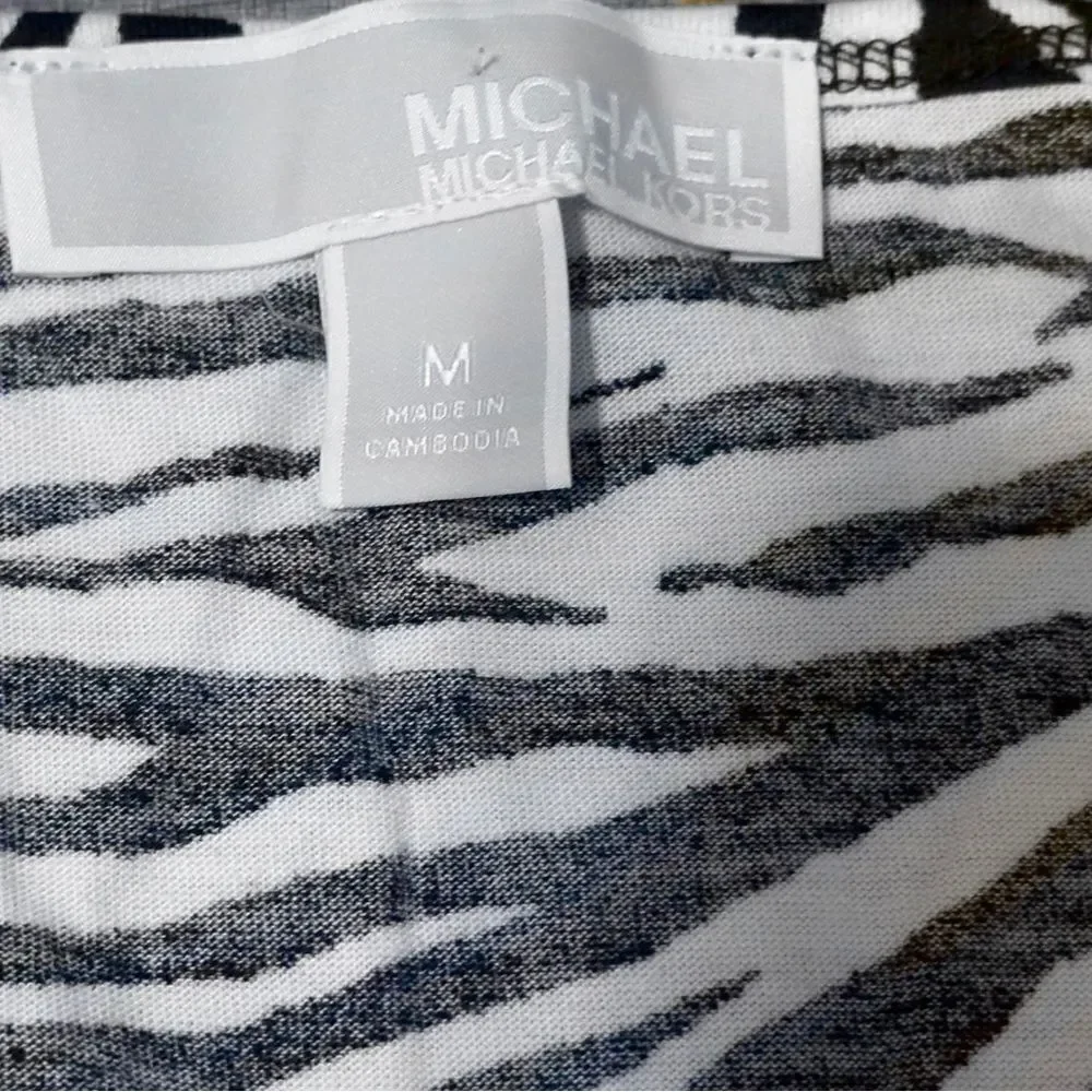 MICHAEL Michael Kors Black & White Zebra Sleeveless Jersey Dress MEDIUM - Picture 12 of 14